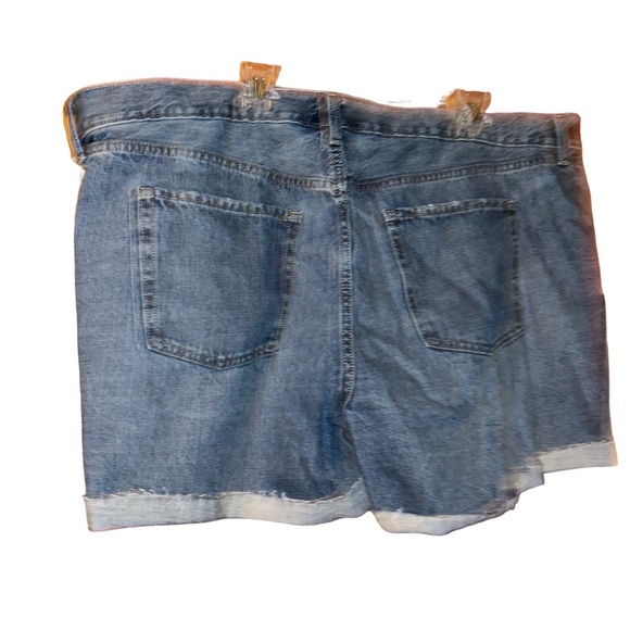 old navy high rise slouchy straight denim jean distressed cuffed short size 22 - Picture 3 of 3